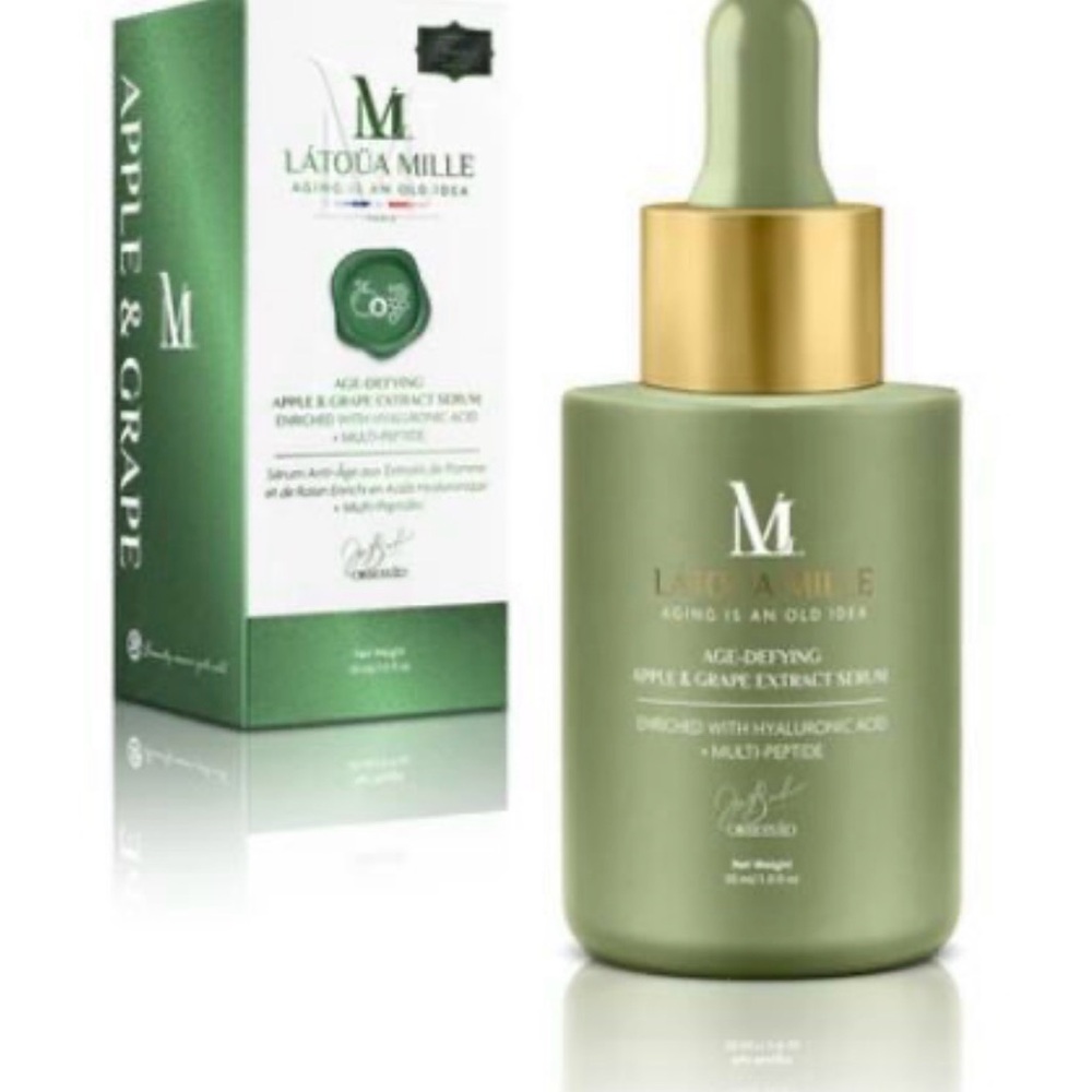 Latoua Mille Age-Defying Apple &
Grape Extract Serum multi peptide & hyaluronic